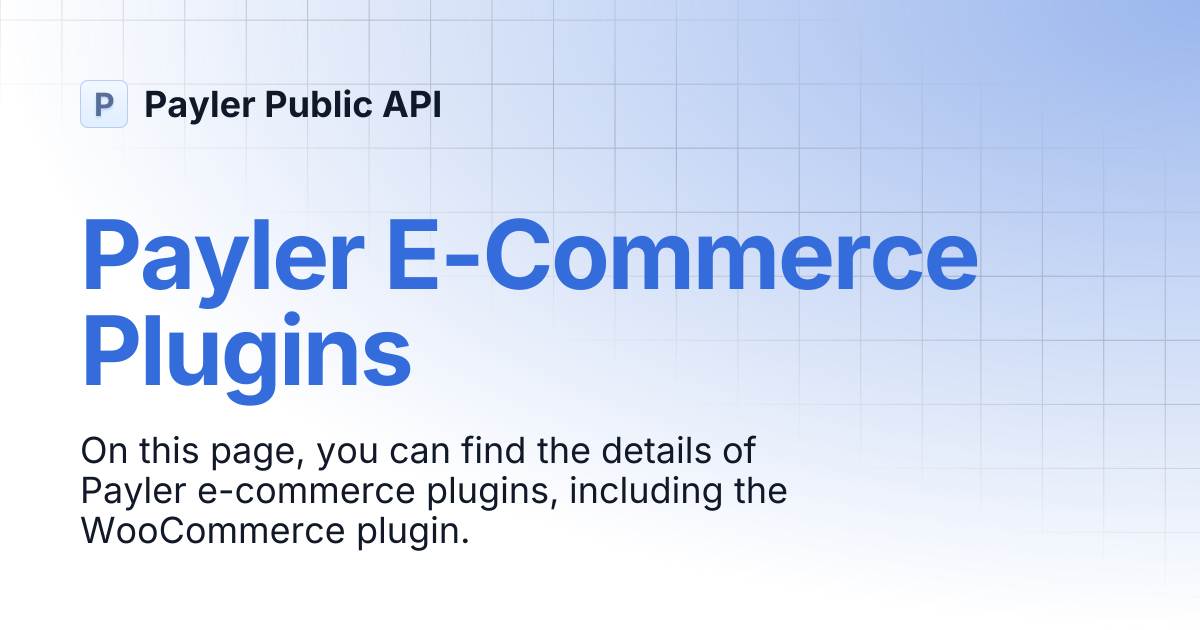 Payler E-Commerce Plugins | Payler Public API